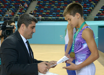 İdman gimnastikası üzrə 22-ci Bakı Çempionatı və Birinciliyi. Kişilər arasında çoxnövçülük finalı və mükafatlandırma mərasimi. Bakı, Azərbaycan, 03 oktyabr 2015